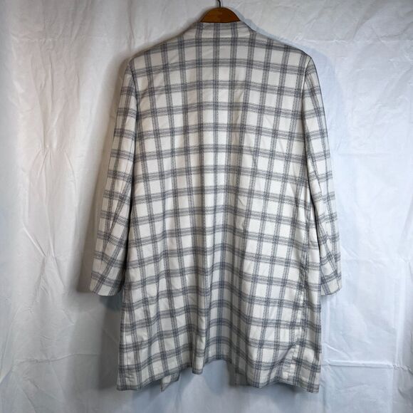 Carolina Belle Longline Open Front Boyfriend Plaid Blazer Lined Size XL Office - Picture 2 of 12
